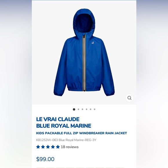 Blue K-Way Toddler Rain Jacket Sz 2T - Picture 6 of 6